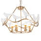 Postmodern Candle Chandelier Iron 6/9-Head Living Room Ceiling Hung Fixture in Gold with Clear Glass Birds Clearhalo 'Ceiling Lights' 'Chandeliers' 'Modern Chandeliers' 'Modern' Lighting' 154772