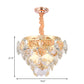 Multi Layer Hanging Ceiling Light with Faceted Crystal Modern 14 Lights Pendant Lamp in Gold for Living Room Clearhalo 'Ceiling Lights' 'Chandeliers' 'Modern Chandeliers' 'Modern' Lighting' 154794
