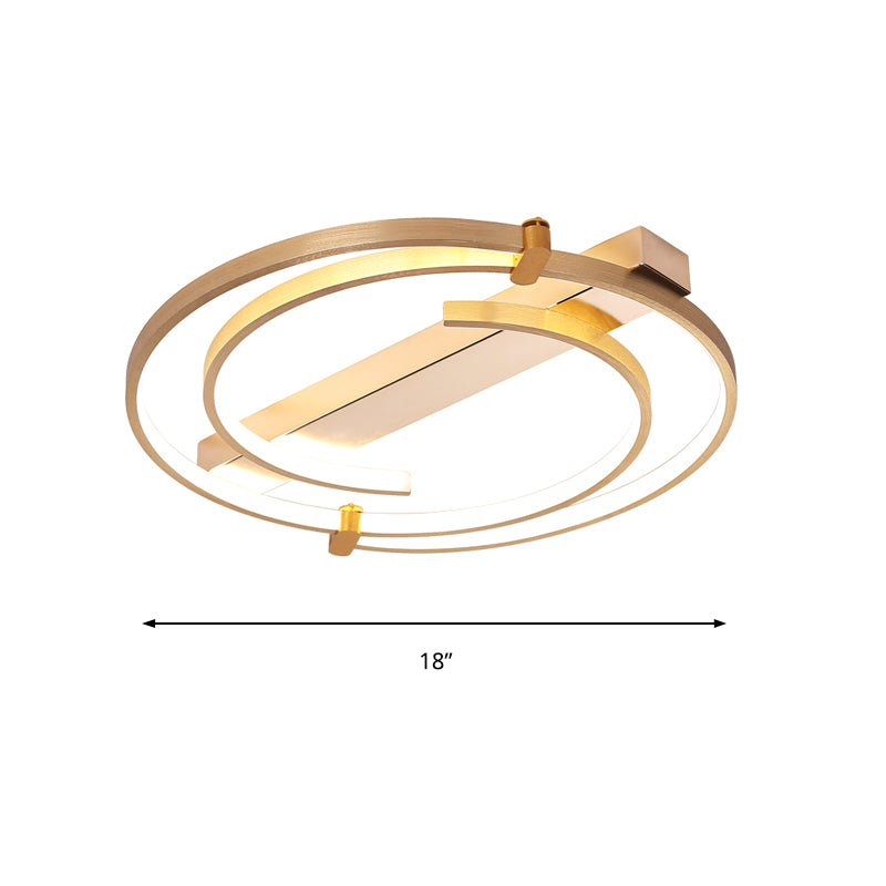 18"/23.5" W Ring Flush Mount Ceiling Fixture Minimalist Metal Gold Bedroom Ceiling Light Fixture Clearhalo 'Ceiling Lights' 'Close To Ceiling Lights' 'Close to ceiling' 'Flush mount' Lighting' 155035