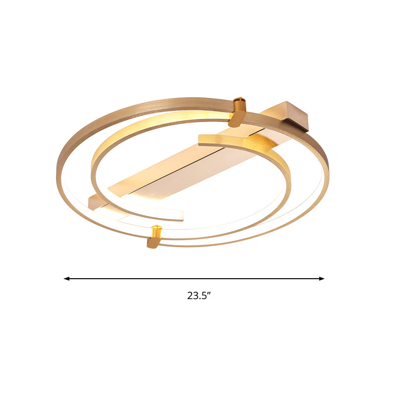 18"/23.5" W Ring Flush Mount Ceiling Fixture Minimalist Metal Gold Bedroom Ceiling Light Fixture Clearhalo 'Ceiling Lights' 'Close To Ceiling Lights' 'Close to ceiling' 'Flush mount' Lighting' 155036