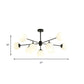 Black/Gold Branch Chandelier Modern 7/9/11-Light Iron Ceiling Pendant with White Glass Ball Shade Clearhalo 'Ceiling Lights' 'Chandeliers' 'Glass shade' 'Glass' 'Modern Chandeliers' 'Modern' Lighting' 155181