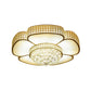 16"/23.5" W Flower Ceiling Lamp Modern Style Crystal and Glass Multi Head Flush Ceiling Light in Gold Clearhalo 'Ceiling Lights' 'Close To Ceiling Lights' 'Close to ceiling' 'Flush mount' Lighting' 155223