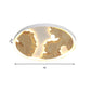 Round Flush Mount Lamp Contemporary Wood Gold/White Integrated LED Ceiling Light Fixture for Living Room, 16"/19.5"/23.5" Dia Clearhalo 'Ceiling Lights' 'Close To Ceiling Lights' 'Close to ceiling' 'Flush mount' Lighting' 155442