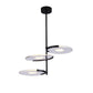 Acrylic Disk Chandelier Modern 2/3-Head Black Hanging Ceiling Pendant for Dining Room Clearhalo 'Ceiling Lights' 'Chandeliers' 'Modern Chandeliers' 'Modern' Lighting' 155456