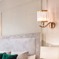 Modernist Faceted Crystal Wall Mount Light with Cylinder Shade 1 Light Wall Lighting Fixture in Copper Clearhalo 'Modern wall lights' 'Modern' 'Wall Lamps & Sconces' 'Wall Lights' Lighting' 155626