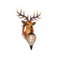 Brown/White Elk Wall Light Lodge Style Resin 1 Light Wall Mounted Light with Crystal Lantern Shade for Bedroom Clearhalo 'Wall Lamps & Sconces' 'Wall Lights' Lighting' 155653