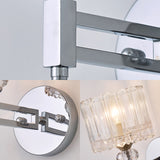 1 Bulb Cylindrical Wall Lamp Modernist Style Clear Glass Wall Light Sconce with Crystal Deco in Chrome Finish Clearhalo 'Modern wall lights' 'Modern' 'Wall Lamps & Sconces' 'Wall Lights' Lighting' 155698