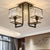 5/9/13 Lights Cubic Semi Flush Light Modern Metal and Clear Crystal Ceiling Mounted Fixture in Black 5 Black Clearhalo 'Ceiling Lights' 'Close To Ceiling Lights' 'Close to ceiling' 'Flush mount' Lighting' 155712