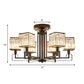 Black Squared Semi Flush Lighting 4/6/8 Lights Vintage Style Metal Ceiling Light Fixture with Crystal Prism for Bedroom Clearhalo 'Ceiling Lights' 'Close To Ceiling Lights' 'Close to ceiling' 'Semi-flushmount' Lighting' 155795