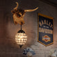 Resin Bull Wall Sconce Fixture Lodge Style 1 Light Wall Lighting with Crystal Shade in Black for Bar Clearhalo 'Wall Lamps & Sconces' 'Wall Lights' Lighting' 155896