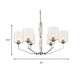 Simple Cup Lattice Glass Up Chandelier 6/8-Light Ceiling Lighting Fixture in Chrome Clearhalo 'Ceiling Lights' 'Chandeliers' 'Glass shade' 'Glass' 'Modern Chandeliers' 'Modern' Lighting' 155902
