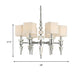 Iron Cube Ceiling Pendant Modern 6 Lights Chrome Hanging Chandelier Fixture with Fabric Shade Clearhalo 'Ceiling Lights' 'Chandeliers' 'Modern Chandeliers' 'Modern' Lighting' 156110