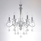 6 Bulbs Flameless Candle Chandelier Lighting with Clear Crystal Accent Vintage Stylish Pendant Lamp in Chrome Clearhalo 'Ceiling Lights' 'Chandeliers' Lighting' options 156768