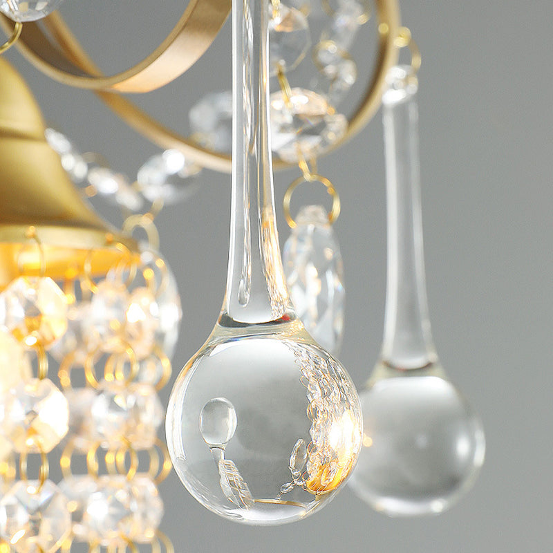 Clear Crystal Shade Ceiling Pendant Light Contemporary 1 Light Suspended Lamp in Gold for Kitchen Clearhalo 'Ceiling Lights' 'Modern Pendants' 'Modern' 'Pendant Lights' 'Pendants' Lighting' 156810
