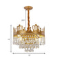 Metal Crown Chandelier Lamp 6 Lights Modernism Hanging Pendant Light with Crystal Teardrop Deco in Gold Finish Clearhalo 'Ceiling Lights' 'Chandeliers' 'Modern Chandeliers' 'Modern' Lighting' 156992