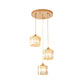 3 Lights Crystal Prism Pendant Light Fixture Modern Stylish Hanging Ceiling Light with Round Canopy in Gold Clearhalo 'Ceiling Lights' 'Modern Pendants' 'Modern' 'Pendant Lights' 'Pendants' Lighting' 157016