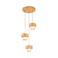 3 Lights Crystal Prism Pendant Light Fixture Modern Stylish Hanging Ceiling Light with Round Canopy in Gold Clearhalo 'Ceiling Lights' 'Modern Pendants' 'Modern' 'Pendant Lights' 'Pendants' Lighting' 157022