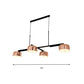 Modernism Linear Hanging Lighting with Drum Shade Metal 4-Light Bedroom Island Pendant Light in Black/Rose Gold Clearhalo 'Ceiling Lights' 'Island Lights' Lighting' 157350