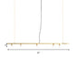 Gold Linear Island Pendant Light Nordic 5 Lights Metal Pendant Lighting Fixture for Dining Room, 39"/47" Wide Clearhalo 'Ceiling Lights' 'Island Lights' Lighting' 157384
