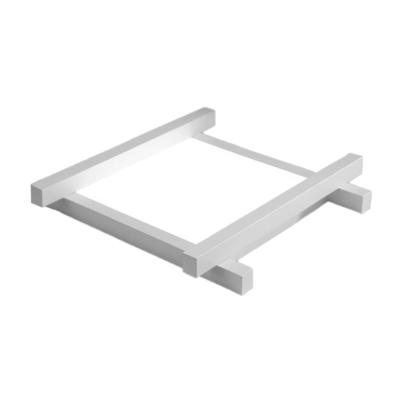 Black/White Crossed Lines Flush Mount Lamp Simple Metal LED 17"/21"/25" Wide Ceiling Flush Mount with Acrylic Diffuser Clearhalo 'Ceiling Lights' 'Close To Ceiling Lights' 'Close to ceiling' 'Flush mount' Lighting' 157537