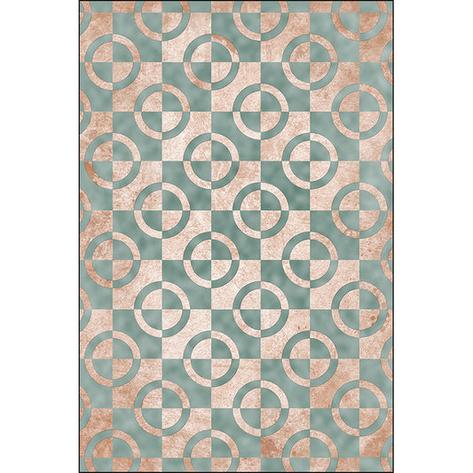 Green and Pink Novelty Rug Polyester Geometric Print Rug Washable Non-Slip Backing Carpet for Living Room