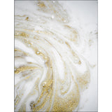 Modern Watercolor Pattern Rug Golden and White Polyester Rug Washable Non-Slip Backing Area Rug for Bedroom