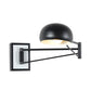 Swing Arm Metal Wall Sconce Light with Dome Shade Retro Stylish 1 Light Bedside Wall Lighting in Black/White Clearhalo 'Art deco wall lights' 'Cast Iron' 'Glass' 'Industrial wall lights' 'Industrial' 'Middle century wall lights' 'Modern' 'Rustic wall lights' 'Tiffany' 'Traditional wall lights' 'Wall Lamps & Sconces' 'Wall Lights' Lighting' 157899