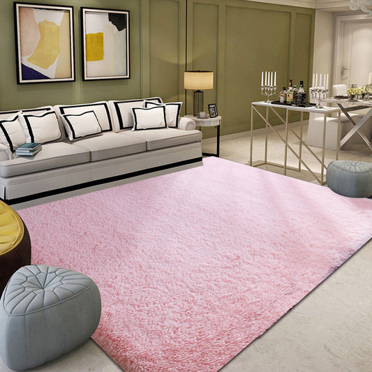 Unique Solid Color Rug Casual Rug Faux Fur Washable Rug for Living Room Pink Clearhalo 'Area Rug' 'Casual' 'Rugs' Rug' 1579364