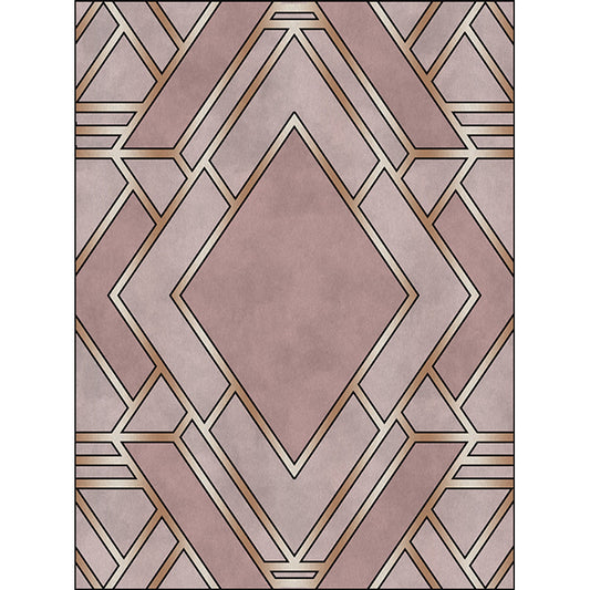 Nordic Geometric Print Rug Pink Polyester Rug Machine Washable Non-Slip Backing Area Rug for Bedroom Clearhalo 'Area Rug' 'Modern' 'Rugs' Rug' 1579496