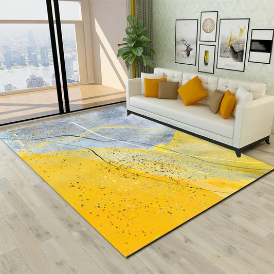 Contemporary Abstract Colorblock Rug Grey and Yellow Polyester Rug Washable Non-Slip Backing Area Rug for Living Room Clearhalo 'Area Rug' 'Modern' 'Rugs' Rug' 1579511