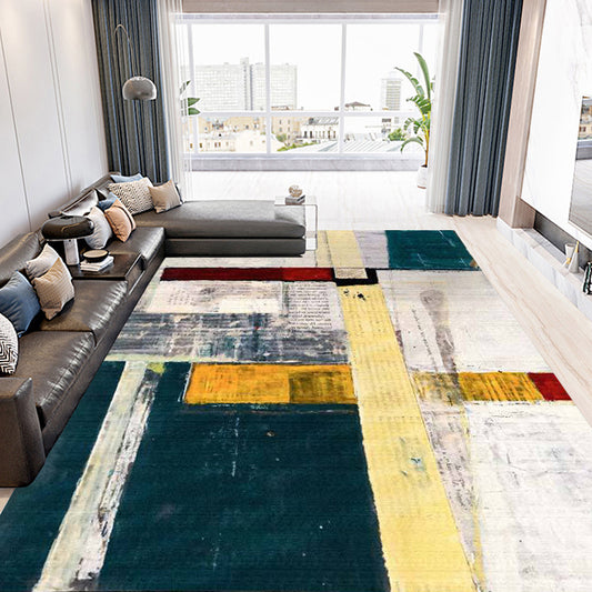 Multicolor Casual Rug Polyester Abstract Rug Washable Area Rug for Bedroom Clearhalo 'Area Rug' 'Modern' 'Rugs' Rug' 1579520