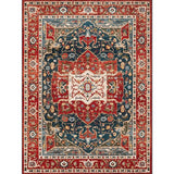 Oriental Moroccan Rug in Red Medallion Leaf Flower Pattern Rug Polyester Washable Non-Slip Carpet for Home Decoration Clearhalo 'Area Rug' 'Moroccan' 'Rugs' Rug' 1579576