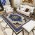 Purple and Brown Bedroom Rug Moroccan Medallion Flower Leaf Pattern Area Rug Polyester Anti-Slip Backing Carpet Blue Clearhalo 'Area Rug' 'Moroccan' 'Rugs' Rug' 1579783