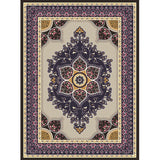 Purple and Brown Bedroom Rug Moroccan Medallion Flower Leaf Pattern Area Rug Polyester Anti-Slip Backing Carpet Clearhalo 'Area Rug' 'Moroccan' 'Rugs' Rug' 1579785