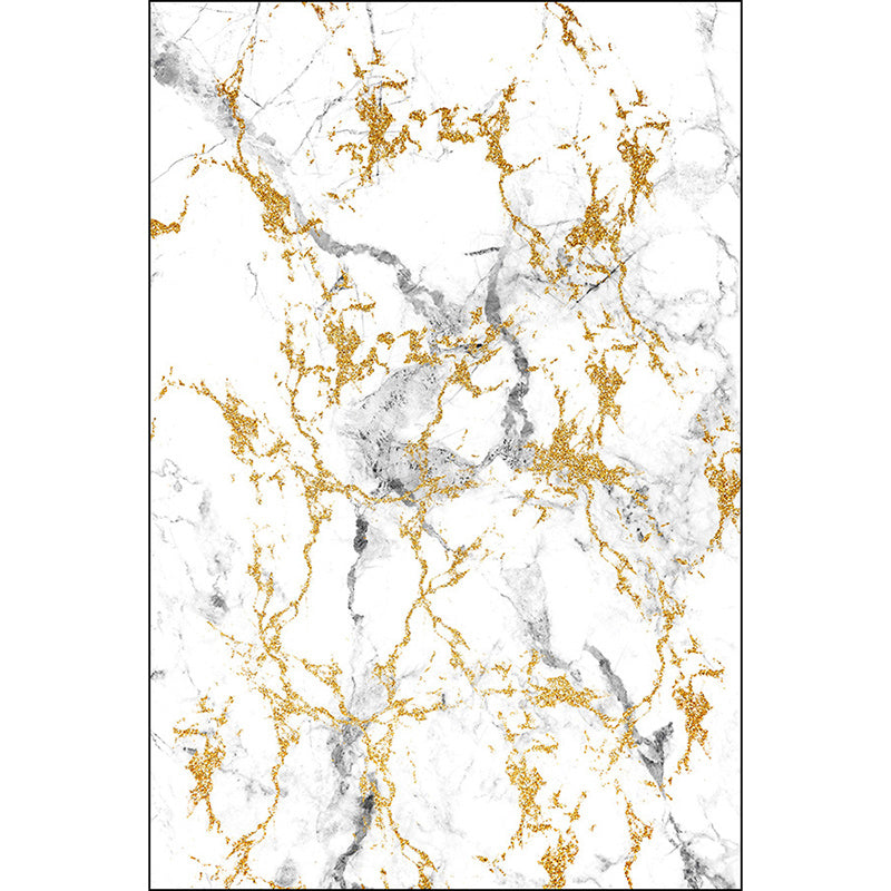 White and Golden Modern Rug Polyester Abstract Rug Washable Non-Slip Backing Carpet for Living Room Clearhalo 'Area Rug' 'Modern' 'Rugs' Rug' 1579823