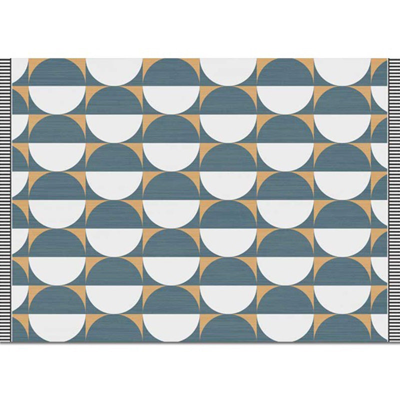 Novelty Colorblock Circles Pattern Rug Blue Polyester Rug Machine Washable Non-Slip Area Rug for Bedroom Clearhalo 'Area Rug' 'Modern' 'Rugs' Rug' 1579863