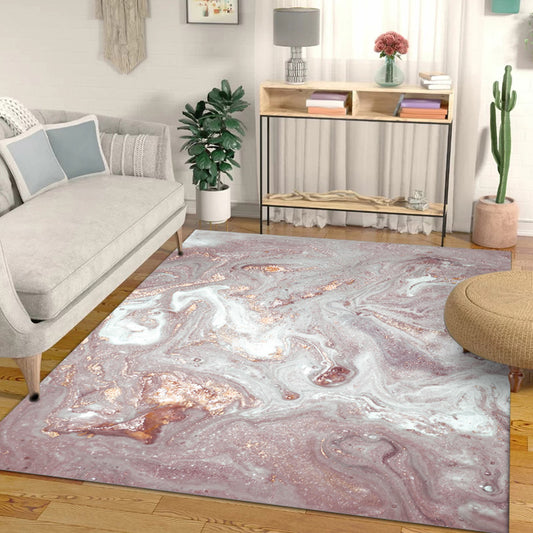 Unique Watercolor Pattern Rug Pink Novelty Rug Polyester Washable Anti-Slip Backing Carpet for Living Room Clearhalo 'Area Rug' 'Modern' 'Rugs' Rug' 1579965