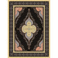 Persian Moroccan Rug in Black Medallion Leaf Flower Pattern Rug Polyester Anti-Slip Carpet for Home Decoration Clearhalo 'Area Rug' 'Moroccan' 'Rugs' Rug' 1579997