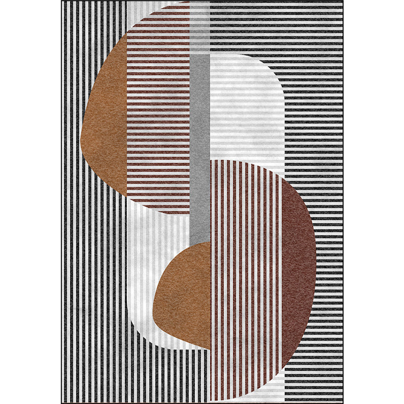 Multicolor Bedroom Rug Modern Color Block Stripe Pattern Area Rug Polyester Stain-Resistant Machine Washable Carpet Clearhalo 'Area Rug' 'Modern' 'Rugs' Rug' 1580021