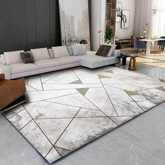 Grey Contemporary Rug Polyester Geometric Pattern Rug Washable Non-Slip Backing Carpet for Living Room Grey Clearhalo 'Area Rug' 'Modern' 'Rugs' Rug' 1580043
