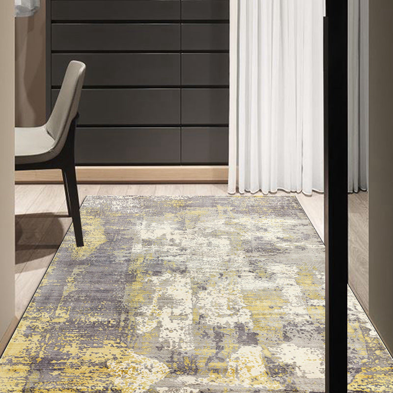 Green and Pink Modern Rug Polyester Abstract Rug Washable Non-Slip Backing Carpet for Living Room Yellow Clearhalo 'Area Rug' 'Rug' 1580194