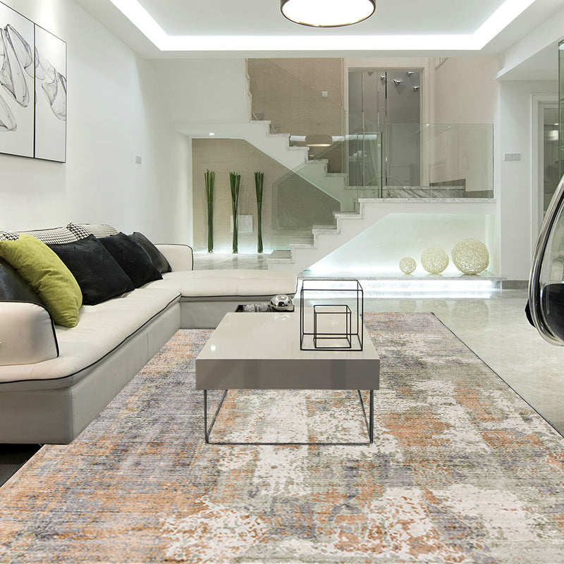 Green and Pink Modern Rug Polyester Abstract Rug Washable Non-Slip Backing Carpet for Living Room Yellow-Red Clearhalo 'Area Rug' 'Rug' 1580210