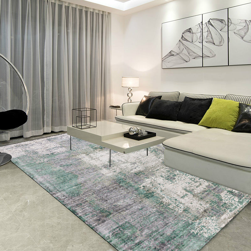 Green and Pink Modern Rug Polyester Abstract Rug Washable Non-Slip Backing Carpet for Living Room Green Clearhalo 'Area Rug' 'Rug' 1580218