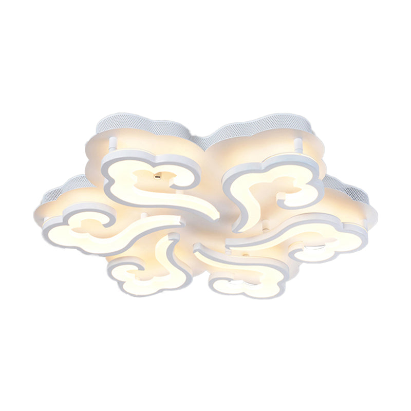 Acrylic Cloud LED Flush Ceiling Lamp Simplicity 4/6/12 Lights Flush Mount Lighting Fixture in Warm/White/Natural Light Clearhalo 'Ceiling Lights' 'Close To Ceiling Lights' 'Close to ceiling' 'Semi-flushmount' Lighting' 158023