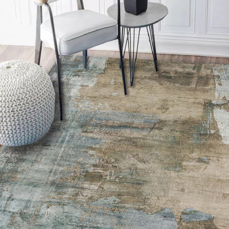 Whitewash Abstract Rug Light Camel Industrial Rug Polyester Washable  Anti-Slip Backing Carpet for Living Room