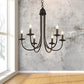 6/8 Heads Iron Chandelier Light Rustic Style Bronze Bare Bulb Dining Room Hanging Pendant with Curved Arm Clearhalo 'Cast Iron' 'Ceiling Lights' 'Chandeliers' 'Industrial Chandeliers' 'Industrial' 'Metal' 'Middle Century Chandeliers' 'Rustic Chandeliers' 'Tiffany' Lighting' 158034