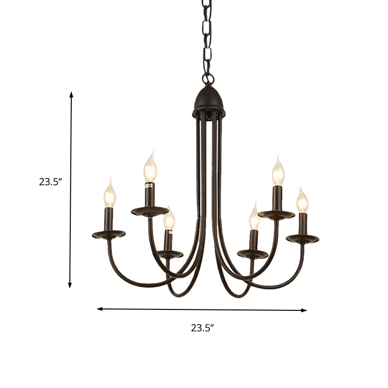 6/8 Heads Iron Chandelier Light Rustic Style Bronze Bare Bulb Dining Room Hanging Pendant with Curved Arm Clearhalo 'Cast Iron' 'Ceiling Lights' 'Chandeliers' 'Industrial Chandeliers' 'Industrial' 'Metal' 'Middle Century Chandeliers' 'Rustic Chandeliers' 'Tiffany' Lighting' 158036