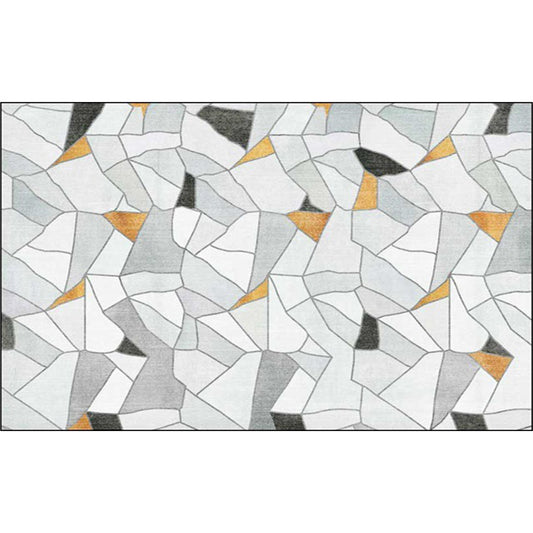 Ivory Bedroom Rug Modern Geometry Irregular Shape Pattern Area Rug Polyester Machine Washable Carpet Clearhalo 'Area Rug' 'Modern' 'Rugs' Rug' 1580372