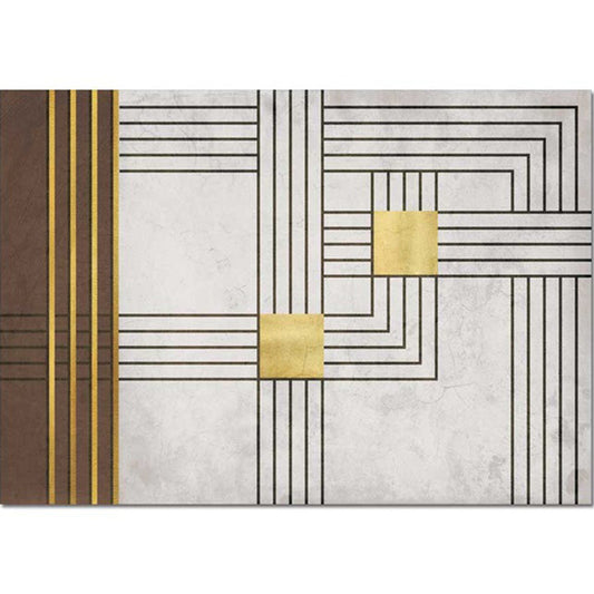 Grey and Brown Modern Rug Polyester Striped Pattern Rug Washable Non-Slip Backing Carpet for Living Room Clearhalo 'Area Rug' 'Modern' 'Rugs' Rug' 1580490