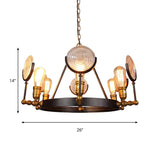 Ring Hanging Pendant Vintage Metal Suspension Light in Brass Finish for Bedroom Lighting Clearhalo 'Ceiling Lights' 'Chandeliers' 'Industrial Chandeliers' 'Industrial' 'Middle Century Chandeliers' 'Tiffany' Lighting' 158049